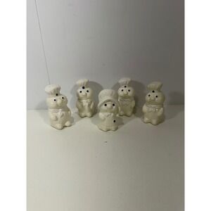 Vintage 1988 Pillsbury Doughboy Poppie Salt Pepper Shakers 5 Piece Set Ceramic